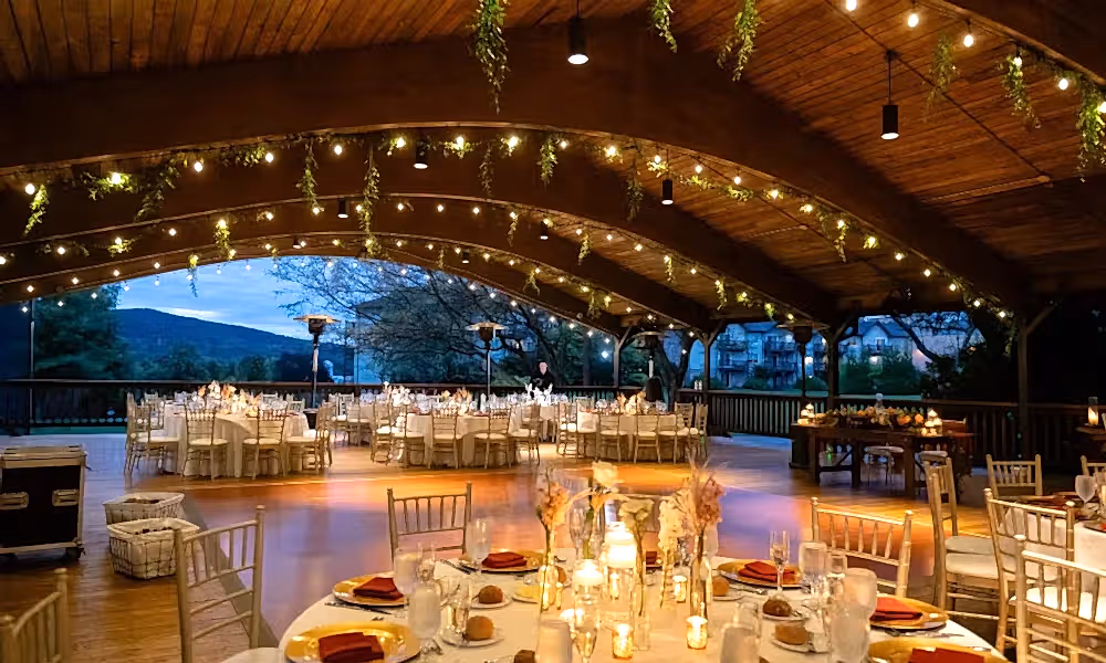 Wedding reception at Sweetgrass Pavillion at Minerals Hotel.